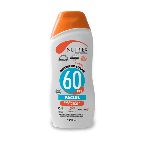 Protetor Solar Facial FPS 60 Nutriex Frasco 120ml