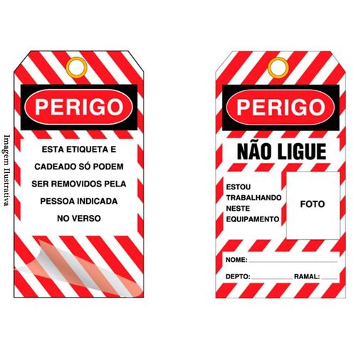 Cartão Bloqueio Pvc Perigo Não Ligue 10 Uni.4safe