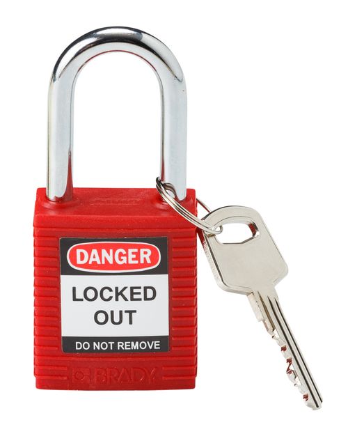 Cadeado Nylon Bloqueio Haste Aco Seg Diferente 3,8cm Brady Vermelho