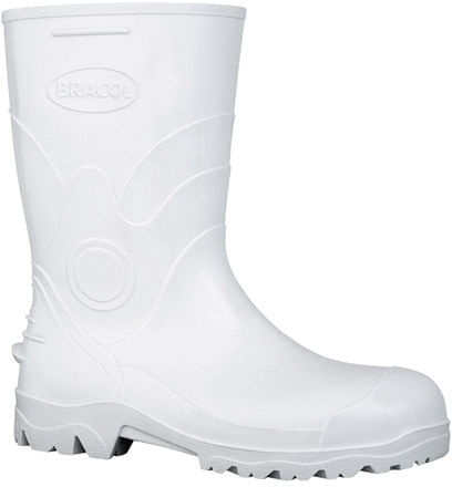 Bota Pvc Curta 26cm B.aco Bracol Acquafort 45/branco