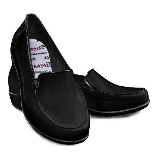 Sapato Ocupacional Antiderrapante Social Woman Preto Sticky Shoes