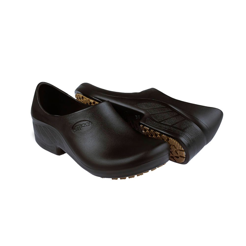 Sapato Ocupacional Antiderrapante Tradicional Woman Preto Sticky Shoes