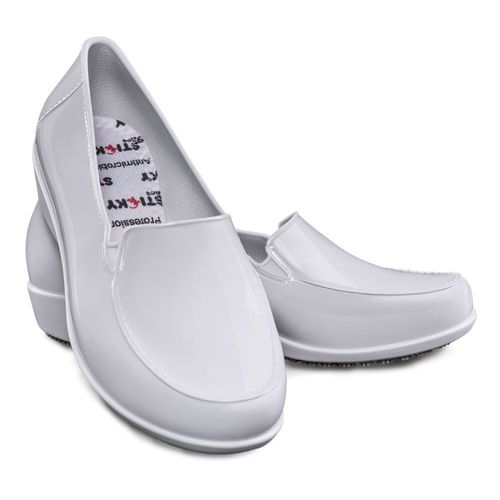 Sapato Ocupacional Antiderrapante Social Woman Branco Sticky Shoes