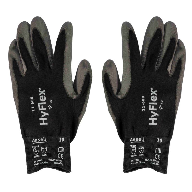 Luva-Hyflex-Nylon-Preta-e-Cinza-Ansell--------------------------------------------------------------