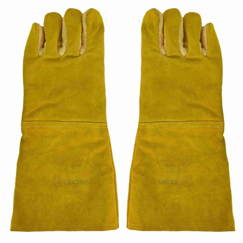 Luva Termica + Couro Kourion Palma Aramida Forro Lona 400°c Jgb 2003ara 9//