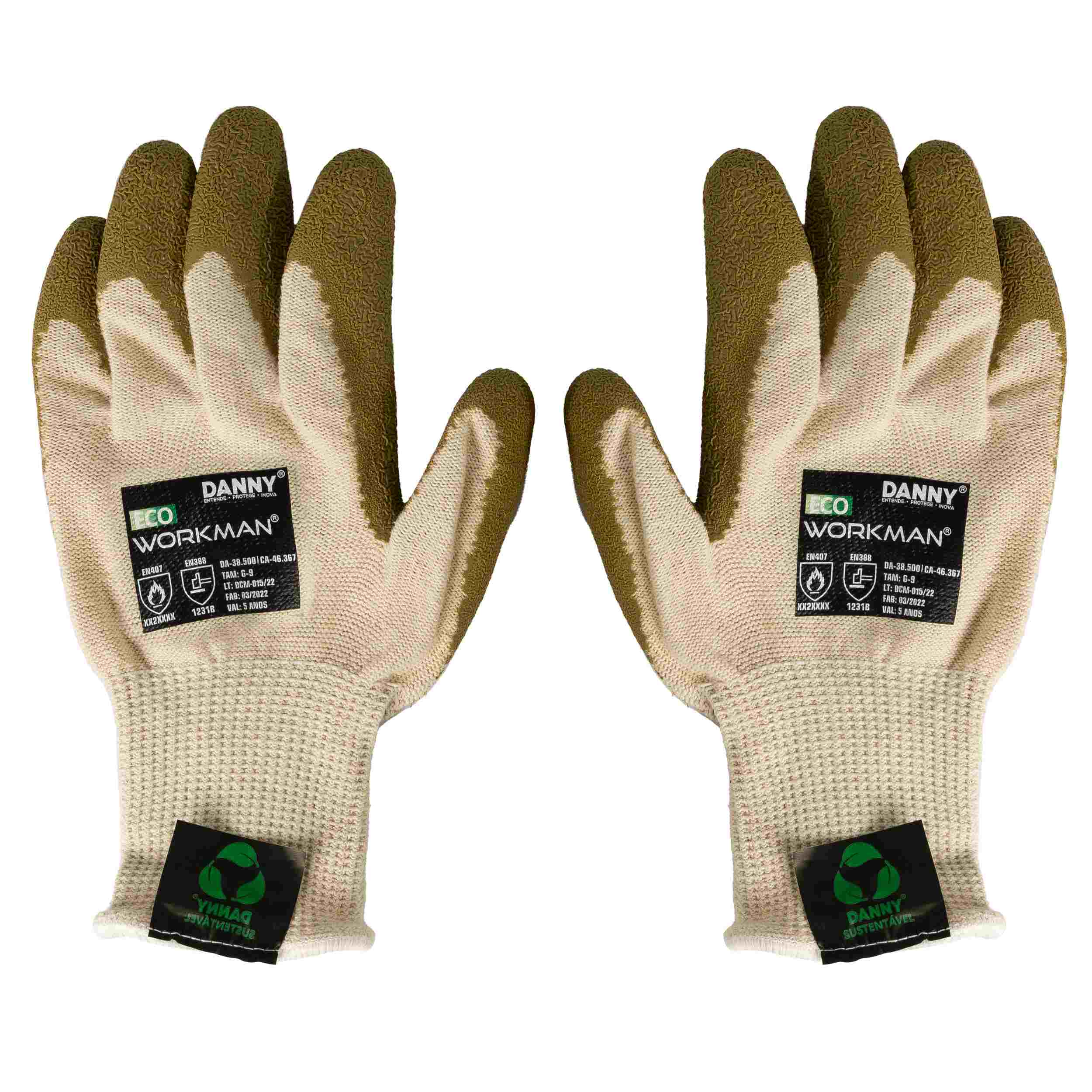 Luva Banho Latex Ventil Tecido Reciclado Danny Eco Workman Xxg