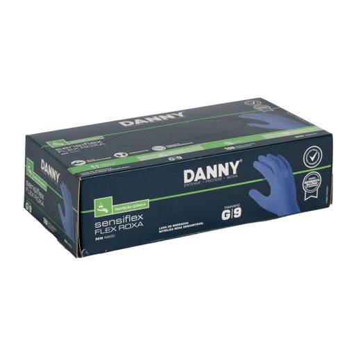 Luva Descartável Nitrílica Sem Po 0,10mm Danny Sensiflex Flex