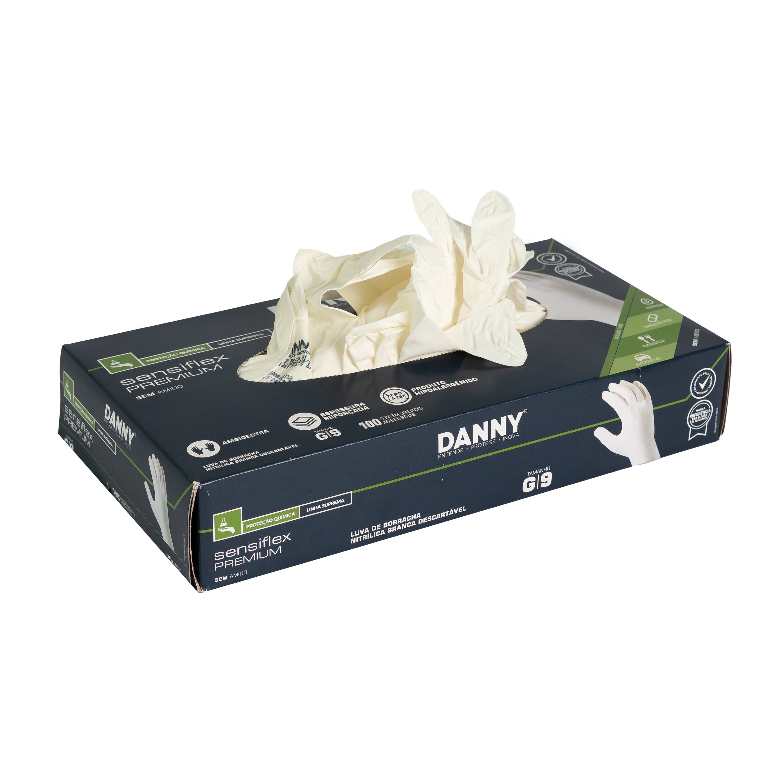 Luva Nitrílica Sensiflex Premium Danny - Net Suprimentos