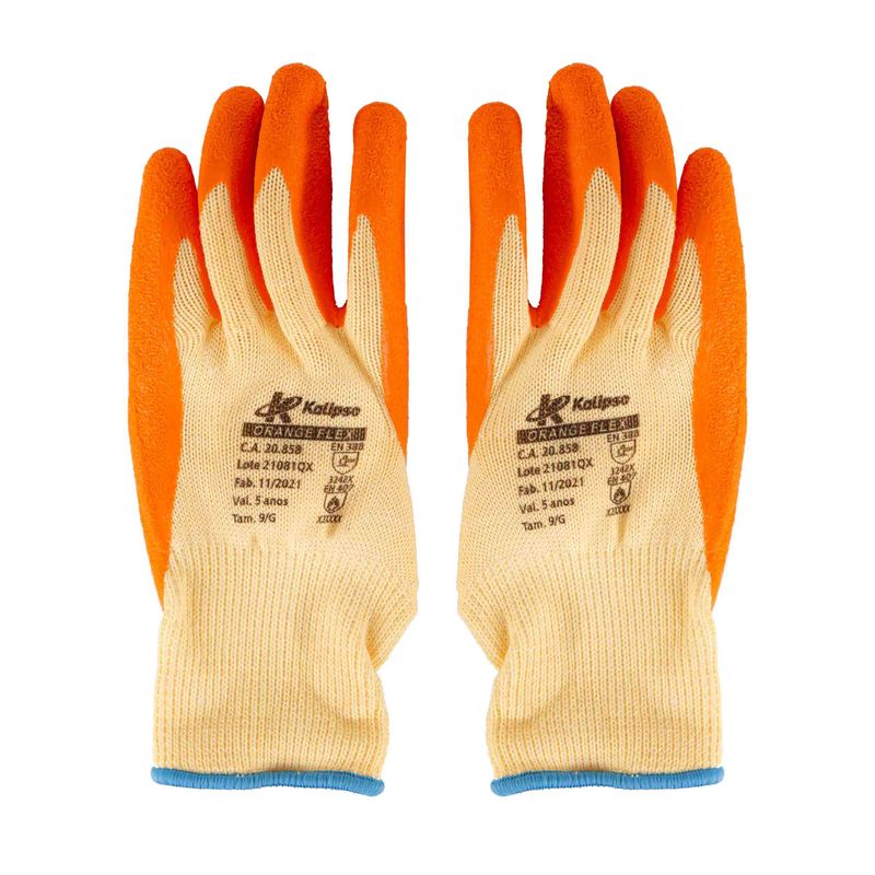 Luva-Banho-Latex-Ventil-Trico-Kalipso-Orangeflex-Xg-laranja---------------------