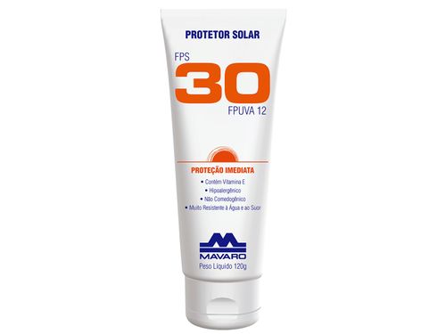 Protetor Solar FPS 30 Mavaro Bisnaga 120g