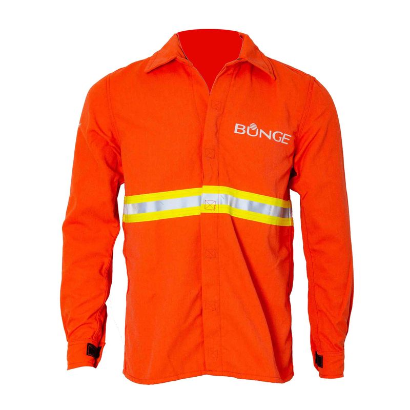 Camisa-Arco-Eletrico-Cat-2-Sem-Bolso-Bunge-Dupont-Nomex-Mhp-Pp-laranja----------