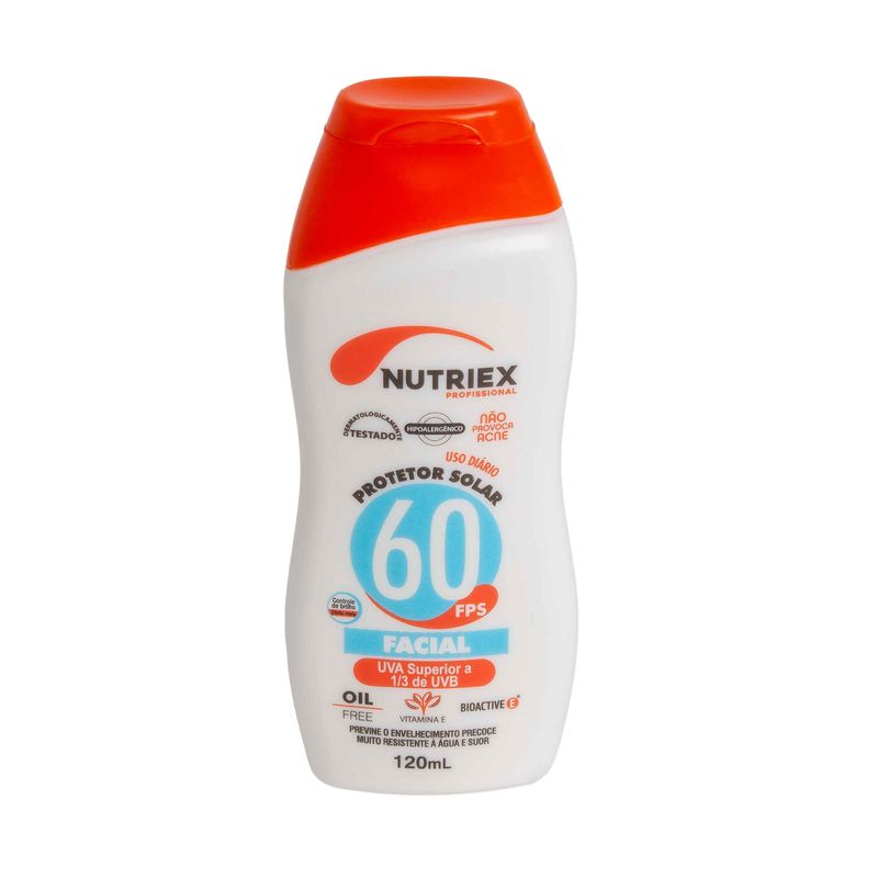 Protetor-Solar-Facial-FPS-60-Nutriex-Frasco-120ml