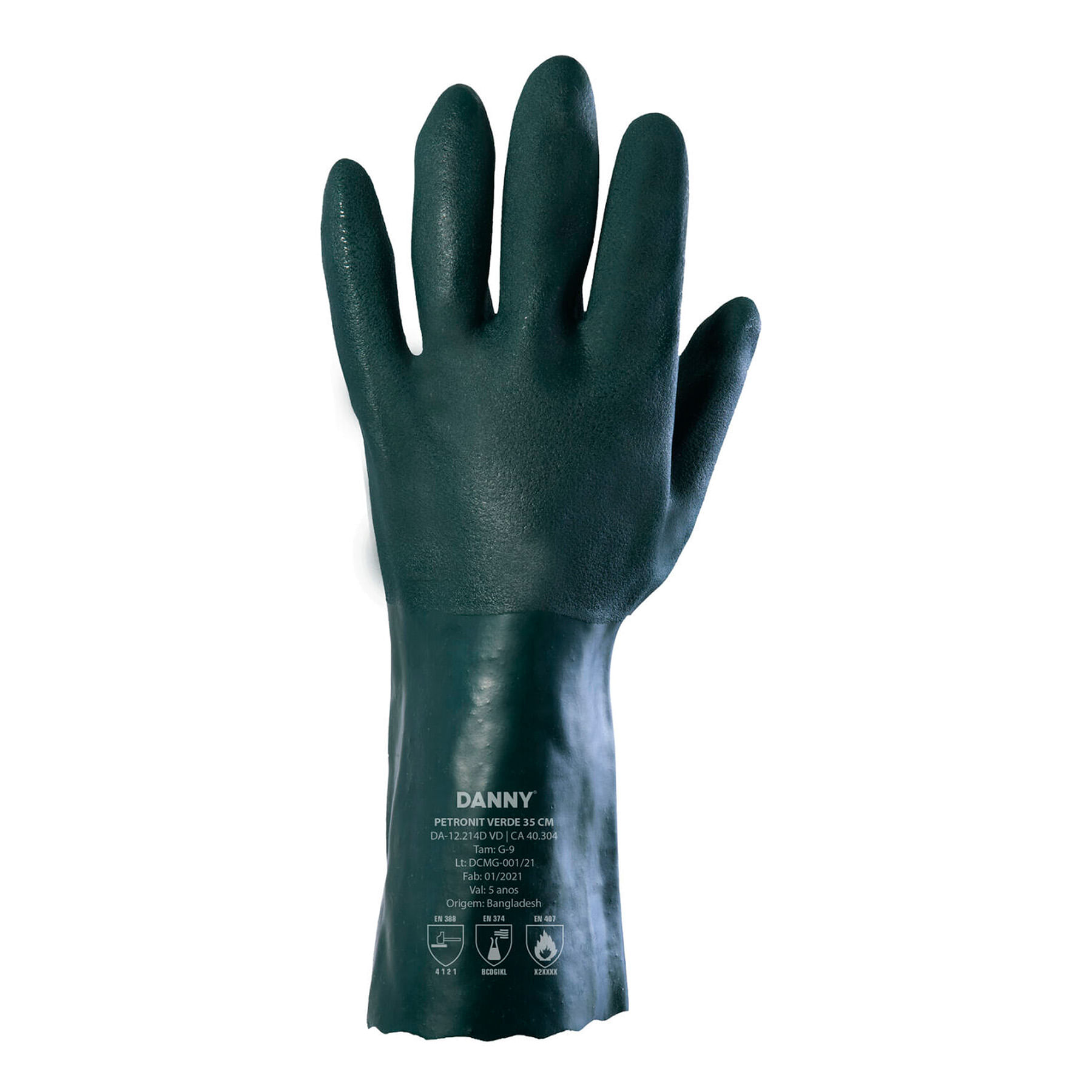 Luva Em Pvc Petronit 35cm Danny Verde - Net Suprimentos