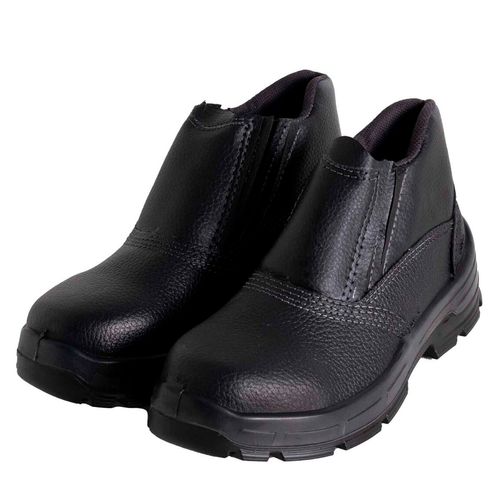 Botina El Sem Bico Bid Couro Lixado Bracol Preta 46/preto