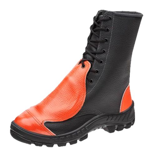 Coturno Motosserrista Cad B.aco Met.ext Pu Borr Couro Vaqueta Marluvas