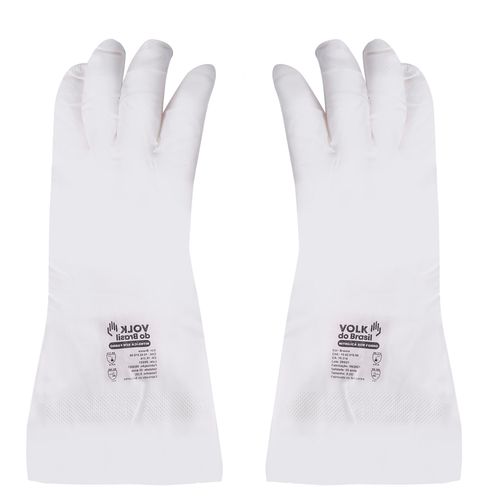 Luva Nitrilica Clorinada 33cm 0,28mm Volk Sem Forro Branco