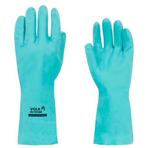 Luva Nitrilica Flocada 33cm 0,38mm Volk Verde