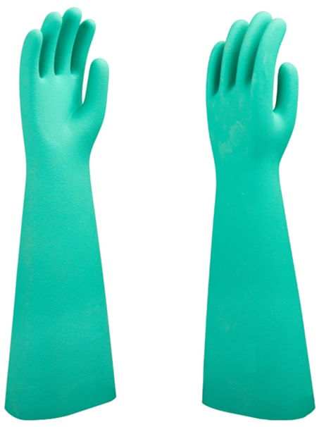 LUVA NITRILICA CLORINADA 45CM 0,55MM SOFT NU19