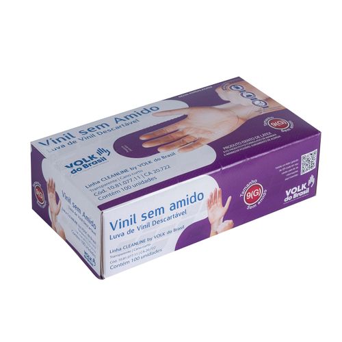Luva de Vinil Descartável Sem Amido Volk
