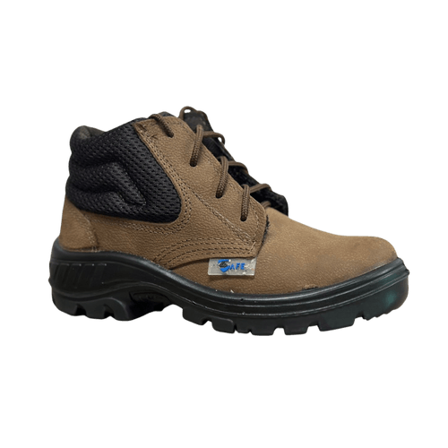 BOTINA CAD SEM BICO BID NOBUCK ELETR 4SAFE MARROM CLARO