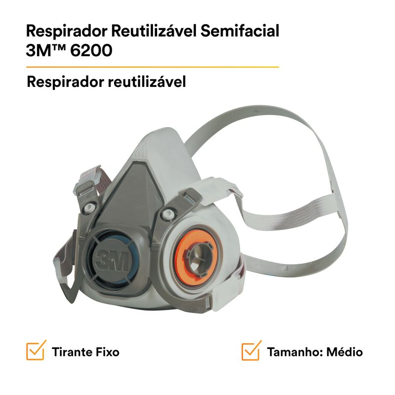 Respirador Semifacial Série 6200 3m - Tamanho M-1788542421177