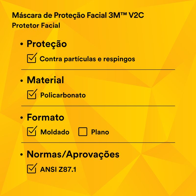 Lente Kit Protetor Facial 3M V2C Incolor-1788898975970