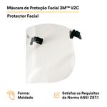 Lente Kit Protetor Facial 3M V2C Incolor-1788898984566