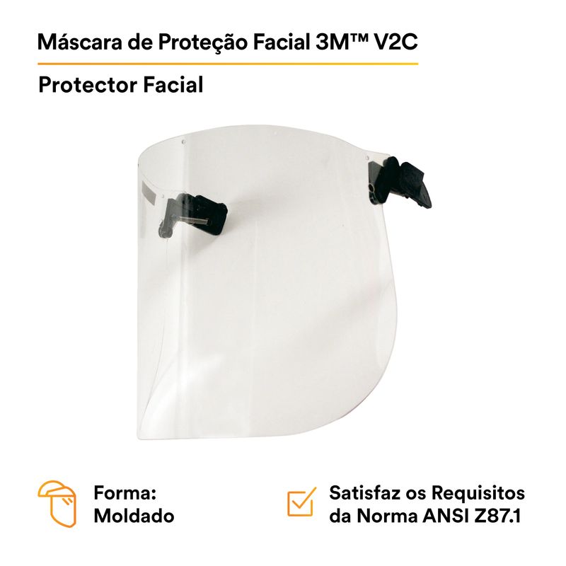 Lente Kit Protetor Facial 3M V2C Incolor-1788898984566