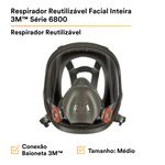 Respirador Facial Inteira Série 6800 3m - Tamanho M-1788960650257