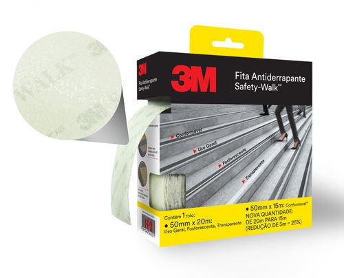 Fita Antiderrapante Clear Trasparente 20m 3m