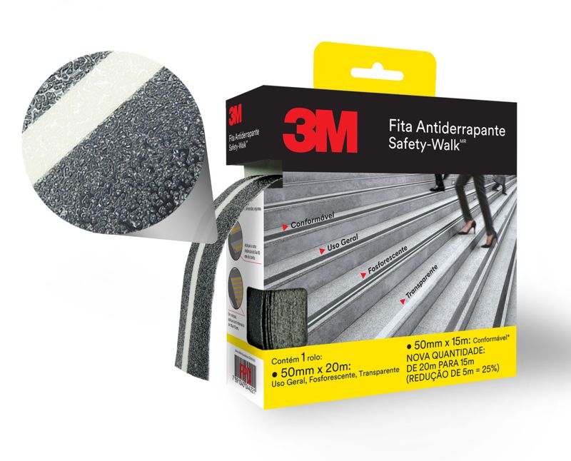Fita Antiderrapante Safety Walk® Fosforescente 50mm X 20m 3m                                        -1788962245191