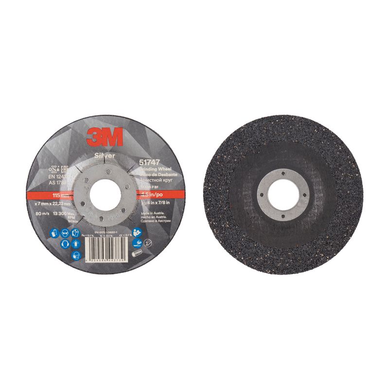 DISCO DESBASTE GR36+ T27 3 TELAS 115MM 4,5POL 6,4MM F22,2MM 7/8POL 3M SILVER                        -1788968378729