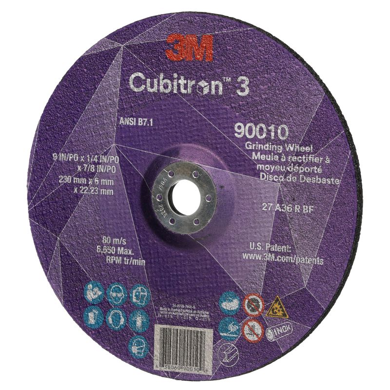 DISCO DESBASTE GR36+ T27 230MM 9,0POL 7,0MM F22,2MM 7/8POL 3M CUBITRON 3                            -1789151887405