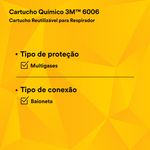 Cartucho Químico 6006 - Multigases 3m                                                               -1789153652389